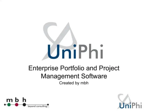 Enterprise Portfolio and Project Management Software Created by mbh