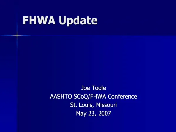 FHWA Update