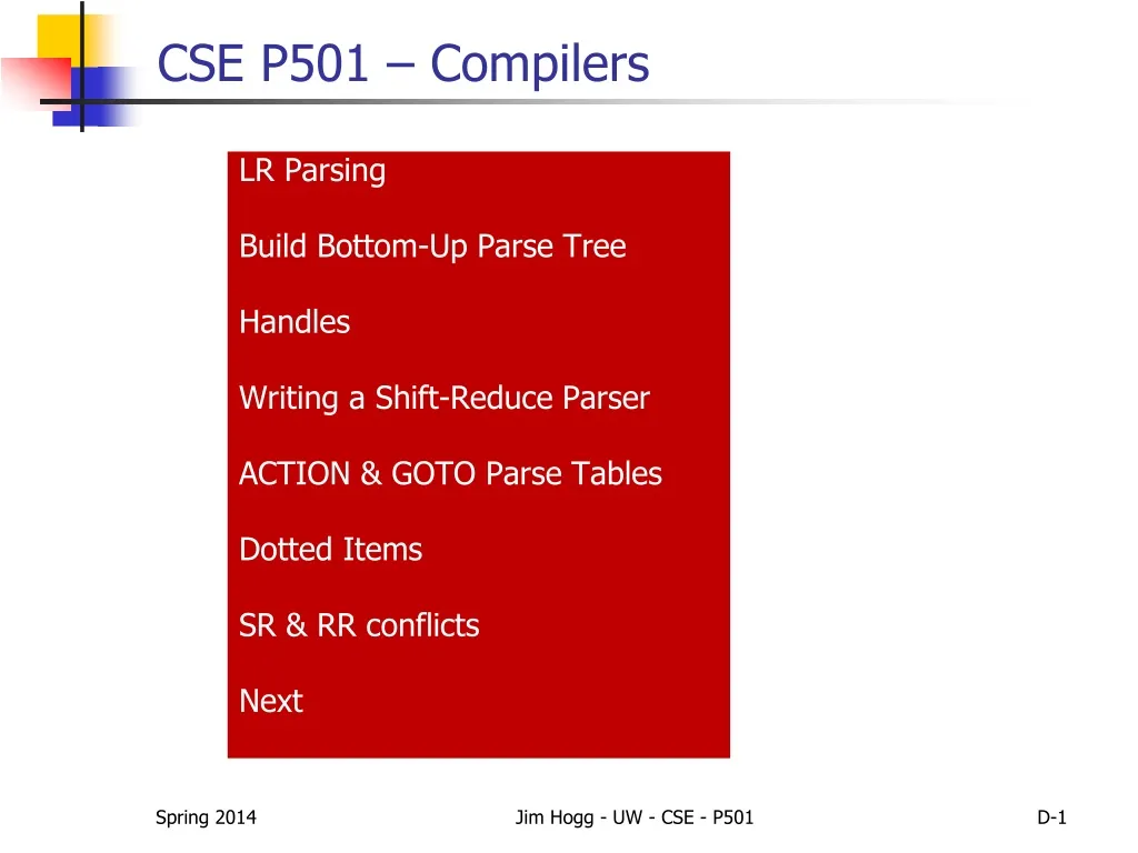 cse p501 compilers