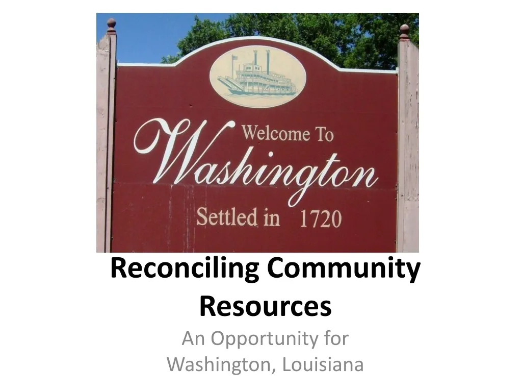reconciling community resources