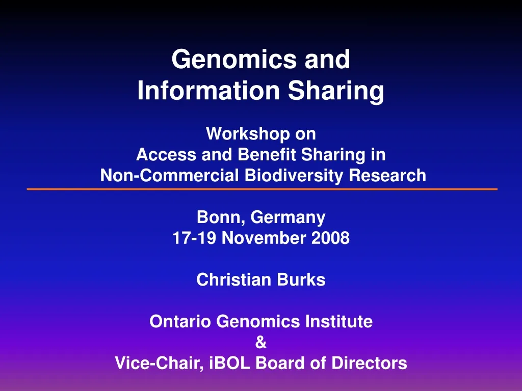 genomics and information sharing