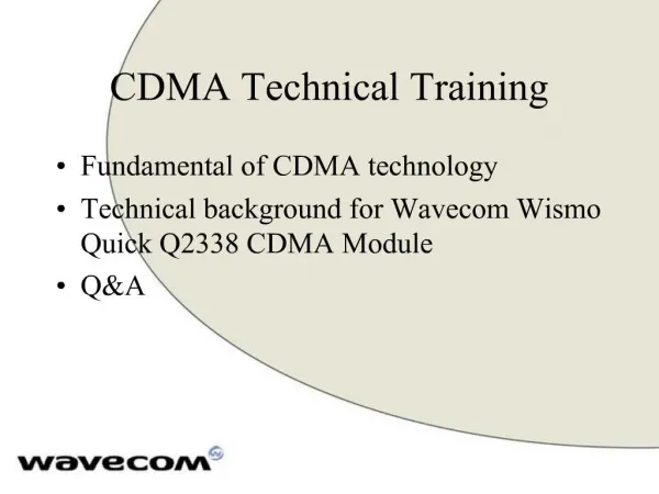 CDMA Technical Training