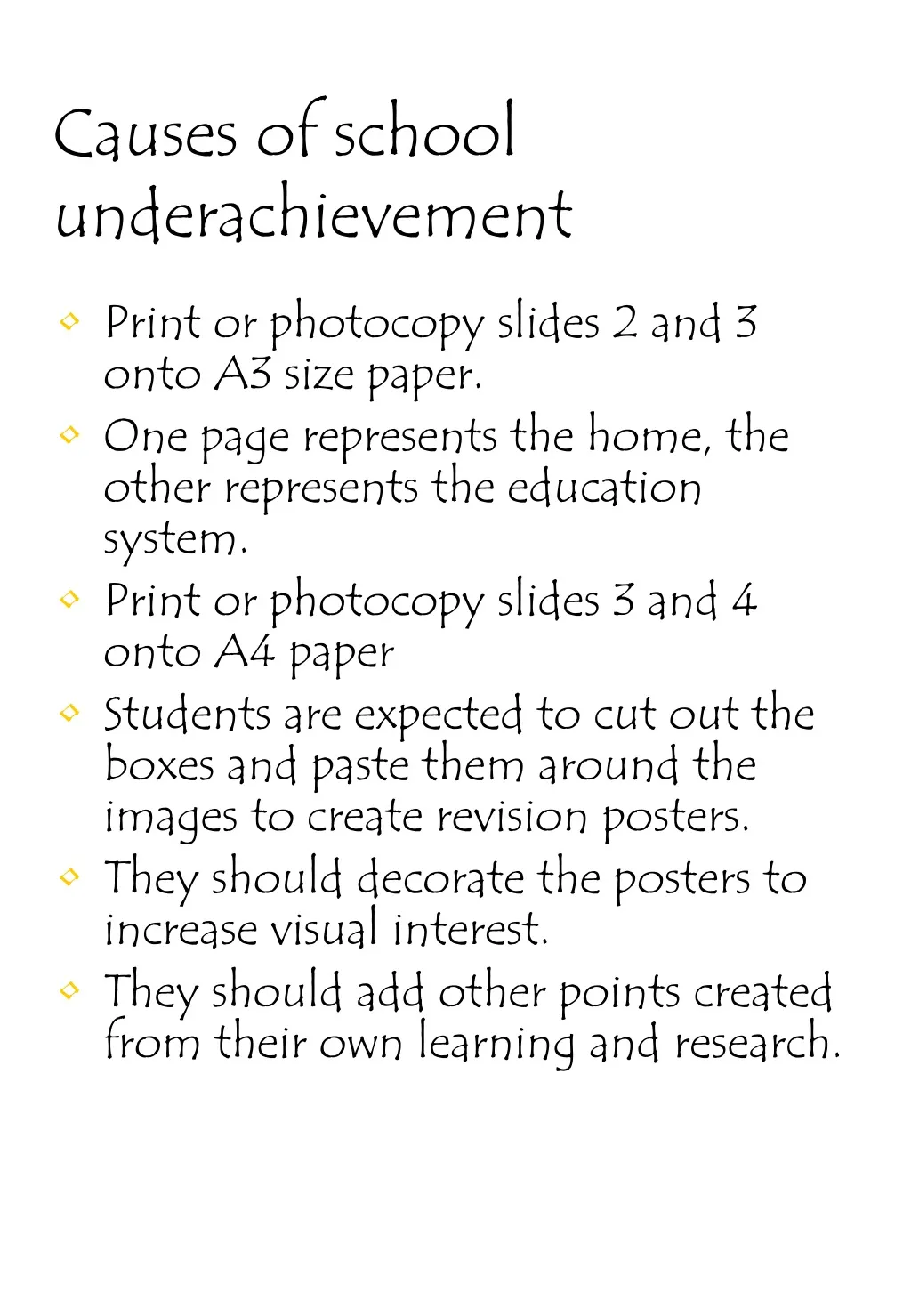 causes of school underachievement