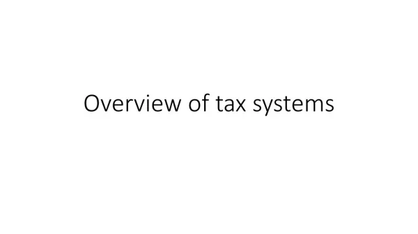 Overview of tax systems