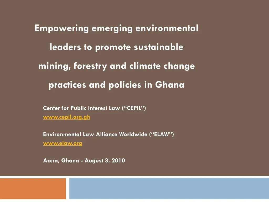 empowering emerging environmental leaders