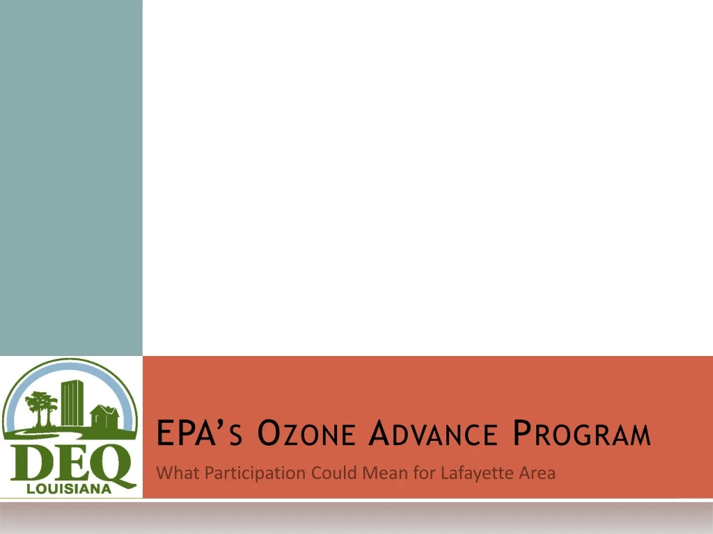epa s ozone advance program