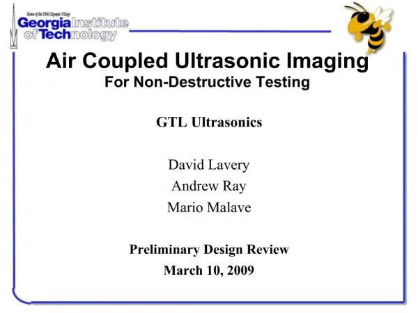 Air Coupled Ultrasonic Imaging For Non-Destructive Testing