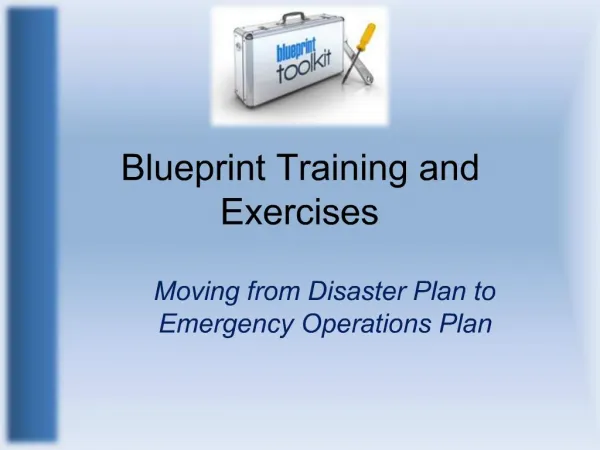 Blueprint Training and Exercises