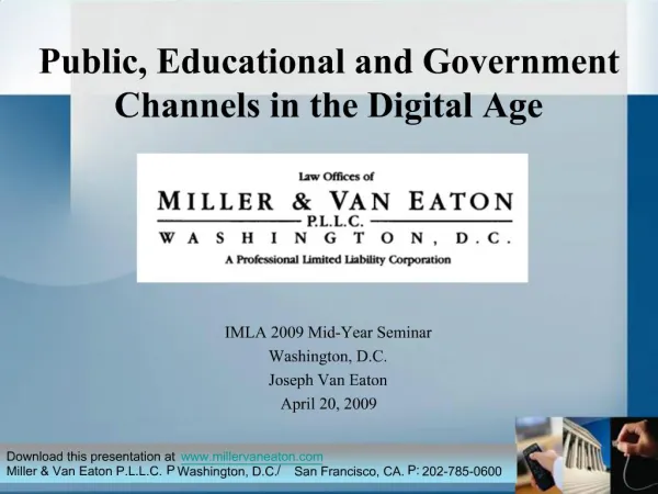 Public, Educational and Government Channels in the Digital Age