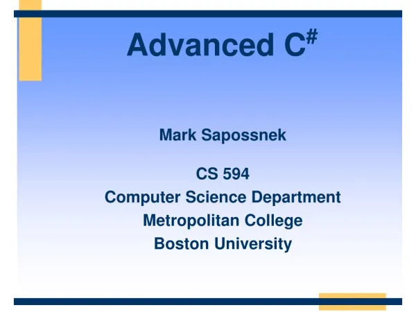 Advanced C #