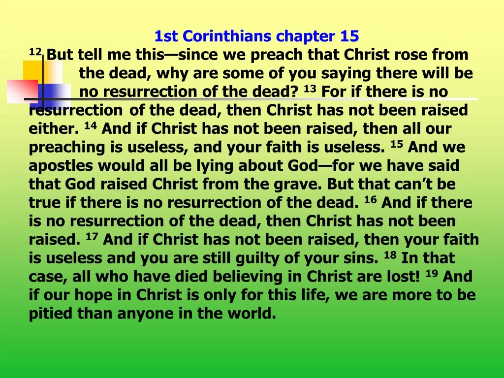 1st corinthians chapter 15 12 but tell me this