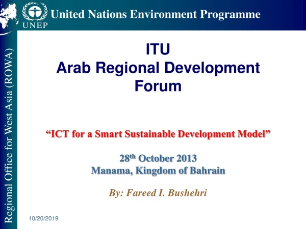 THE ROLE OF ICT IN SUSTAINABLE DEVELOPMENT