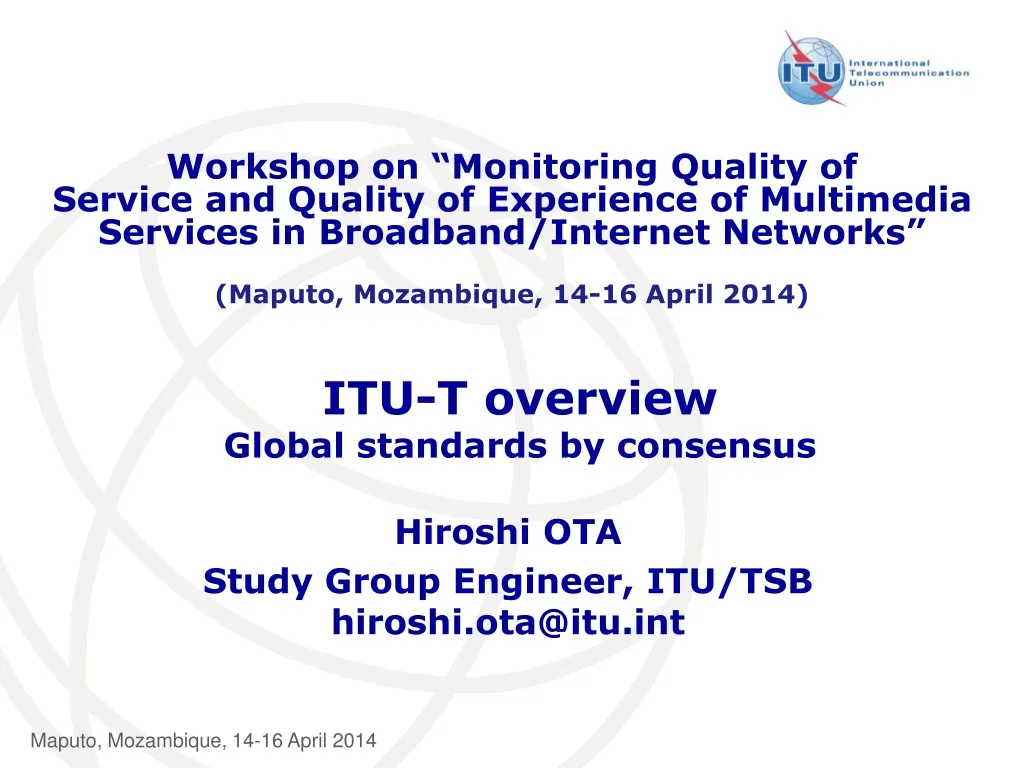 itu t overview global standards by consensus