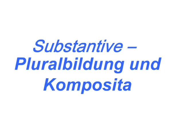 Substantive Pluralbildung und Komposita