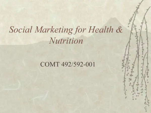 Social Marketing for Health Nutrition