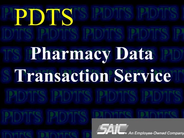 PDTS Pharmacy Data Transaction Service