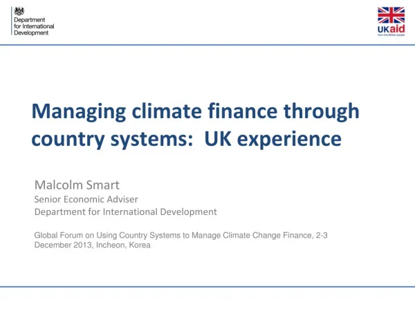 Managing climate finance through country systems: UK experience