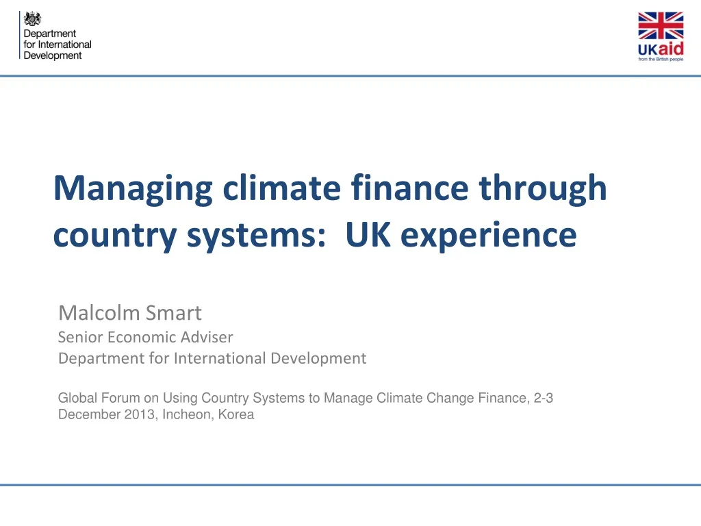 managing climate finance through country systems uk experience