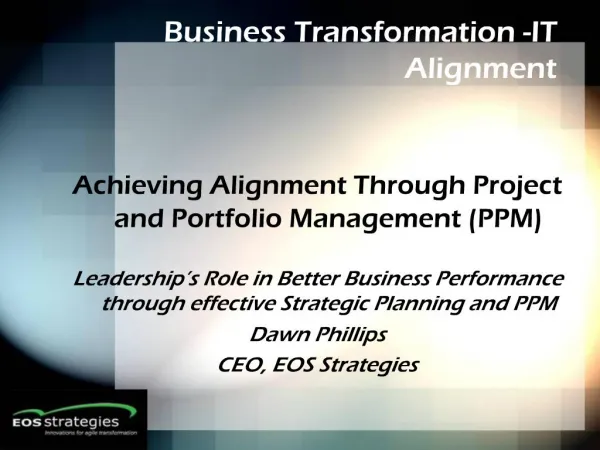 Business Transformation -IT Alignment