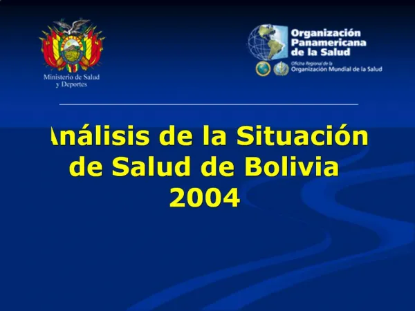 An lisis de la Situaci n de Salud de Bolivia 2004