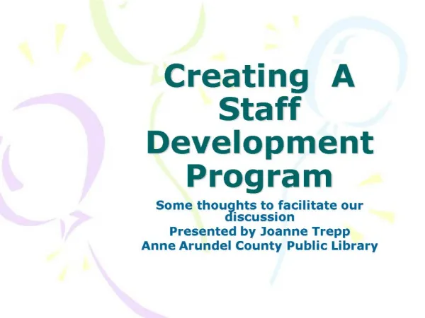 Creating A Staff Development Program