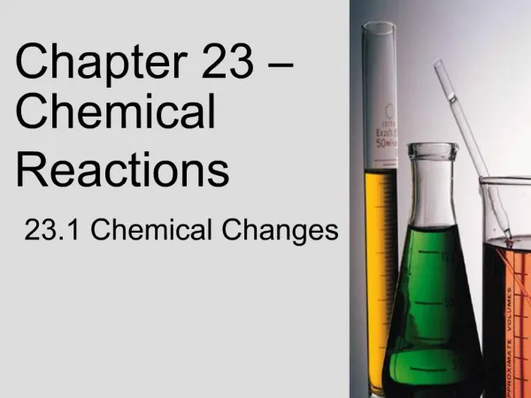 Chapter 23 Chemical Reactions