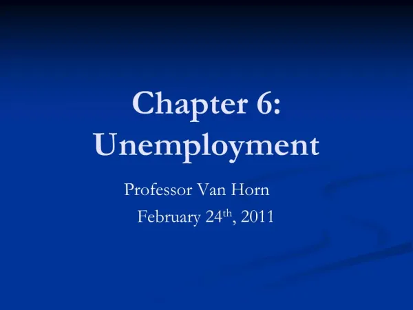Chapter 6: Unemployment