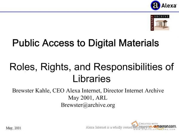 Public Access to Digital Materials