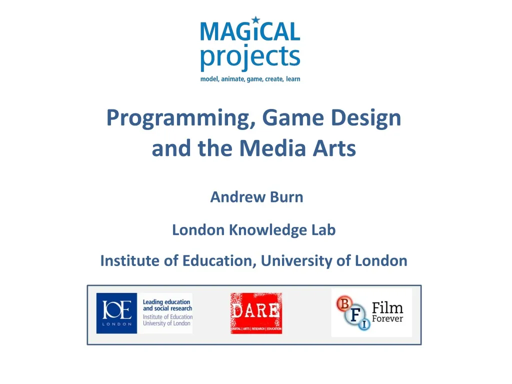 programming game design and the media arts andrew