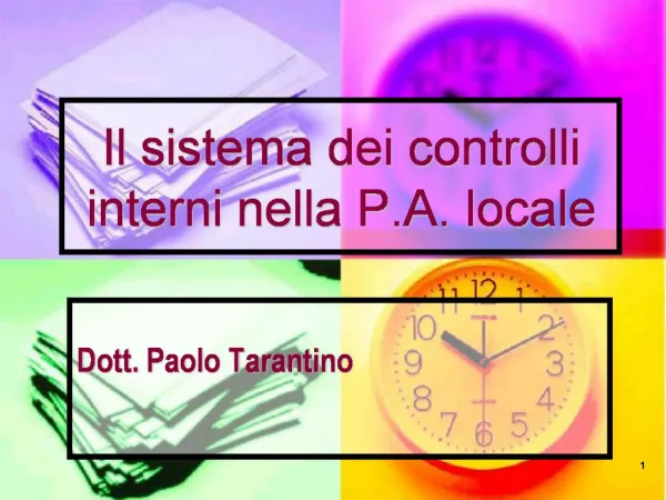 Il sistema dei controlli interni nella P.A. locale