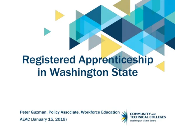 Registered Apprenticeship in Washington State