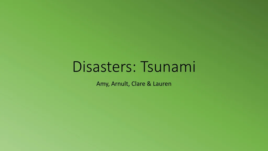 disasters tsunami