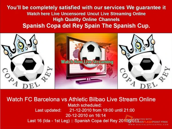 Watch FC Barcelona vs Athletic Bilbao LIVE STREAM