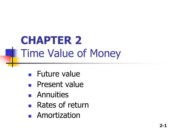 CHAPTER 2 Time Value of Money