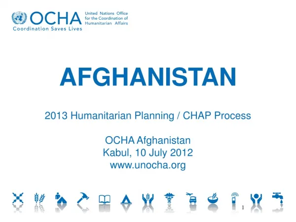 AFGHANISTAN 2013 Humanitarian Planning / CHAP Process OCHA Afghanistan Kabul, 10 July 2012