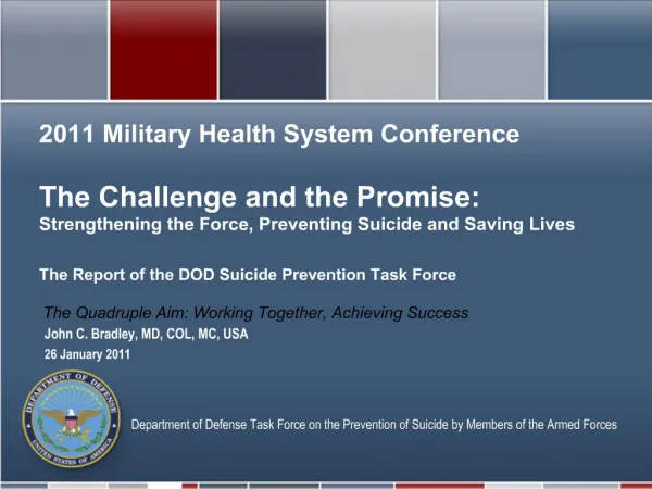 Department of Defense Task Force on the Prevention of Suicide by Members of the Armed Forces