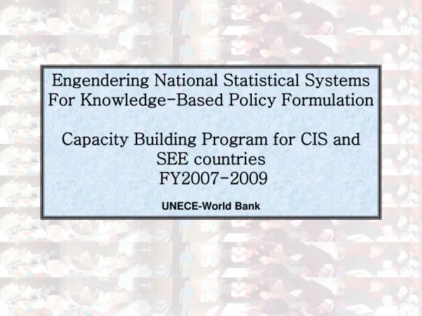 Engendering National Statistical Systems For Knowledge-Based Policy Formulation