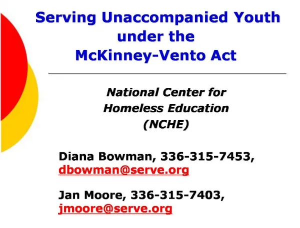 Serving Unaccompanied Youth under the McKinney-Vento Act