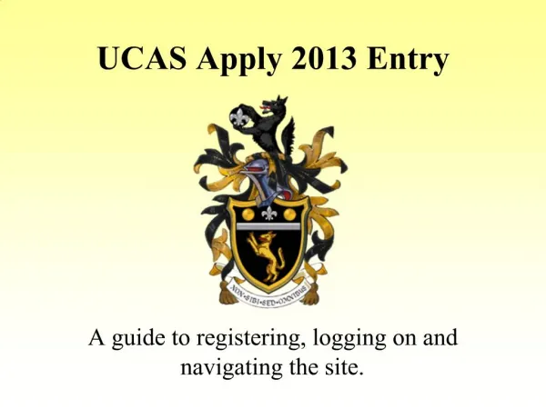 UCAS Apply 2013 Entry