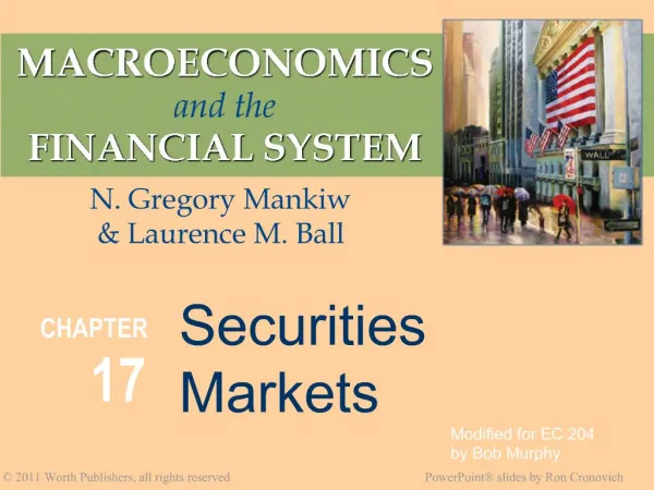 MACROECONOMICS and the FINANCIAL SYSTEM