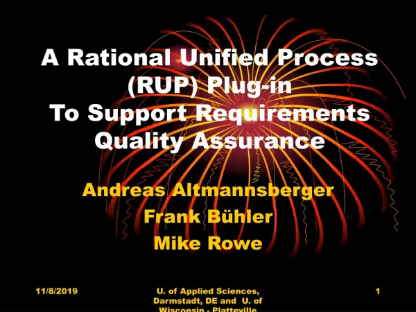 A Rational Unified Process (RUP) Plug-in To Support Requirements Quality Assurance