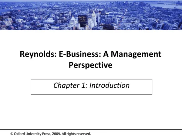 Reynolds: E-Business: A Management Perspective