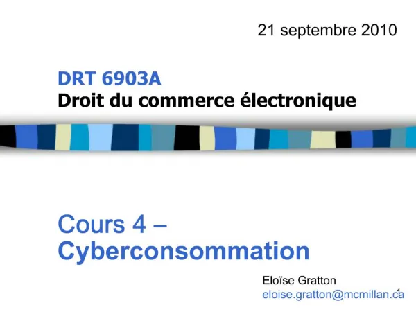 DRT 6903A Droit du commerce lectronique