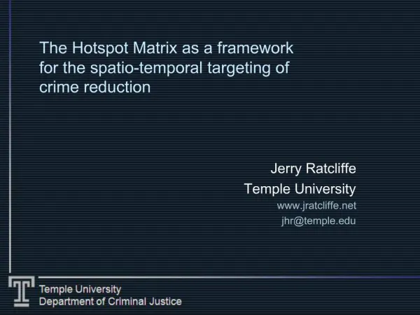 The Hotspot Matrix as a framework for the spatio-temporal targeting of crime reduction