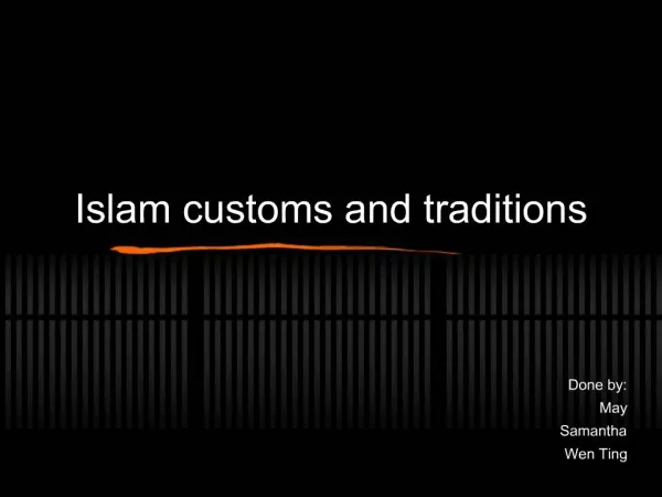 Islam customs and traditions