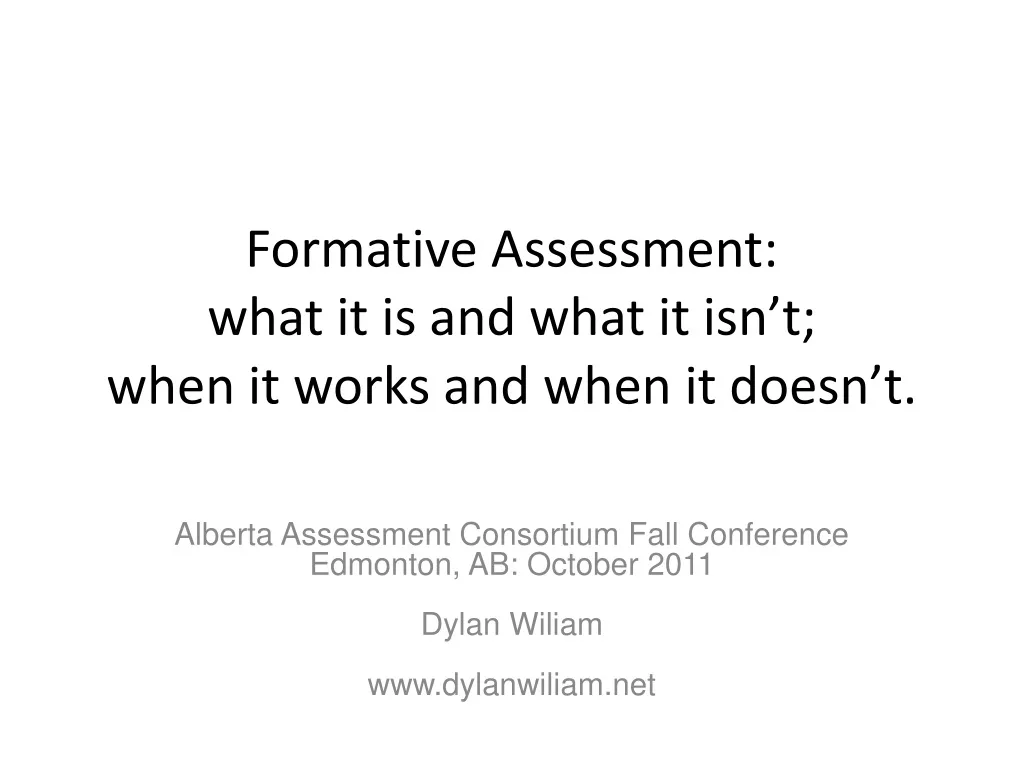 formative assessment what it is and what it isn t when it works and when it doesn t