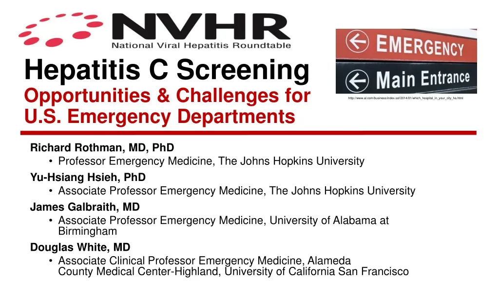 hepatitis c screening opportunities challenges for u s emergency departments