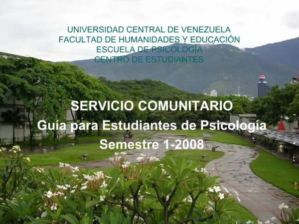 UNIVERSIDAD CENTRAL DE VENEZUELA FACULTAD DE HUMANIDADES Y EDUCACI N ESCUELA DE PSICOLOG A CENTRO DE ESTUDIANTES