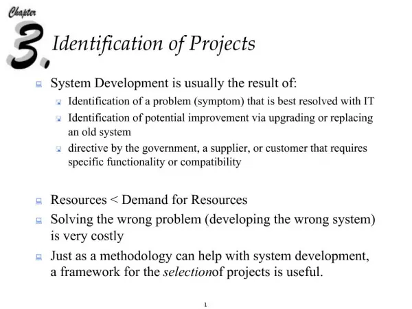 Identification of Projects