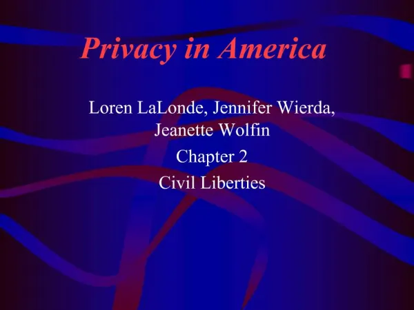 Privacy in America